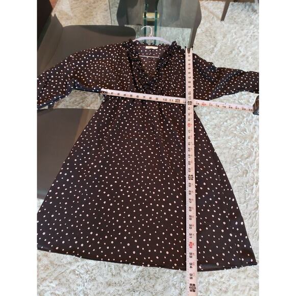 Miss U Women's Black Ruffle Polyester V-Neck Long Sleeve Knee Length Dress Small - Picture 11 of 12